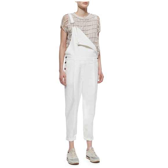 Brunello Cucinelli Denim - Brunelloi Cucinelli • pleat front denim overalls